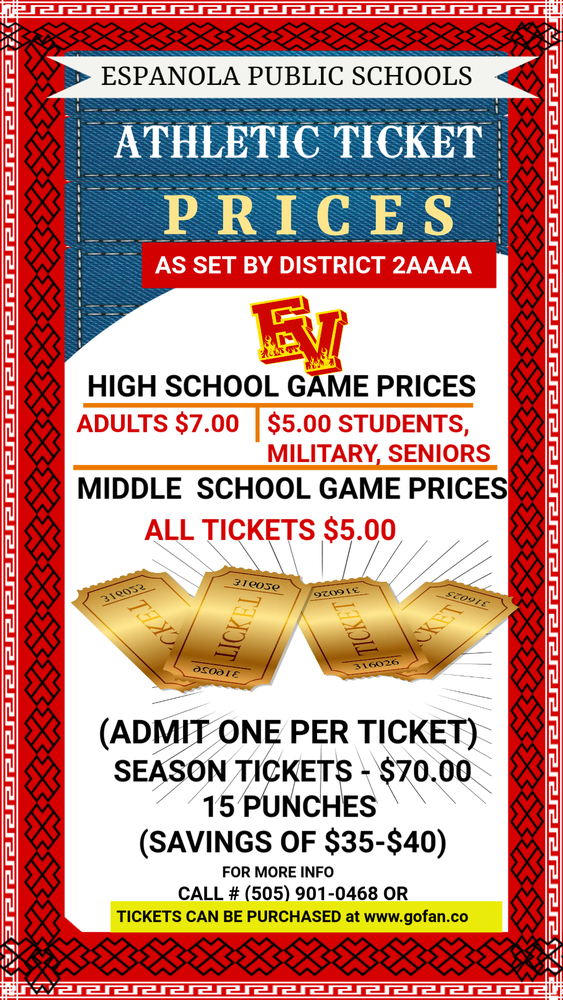 EVHS Athletics Tickets
