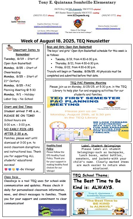 8/18/25 TEQ Newsletter