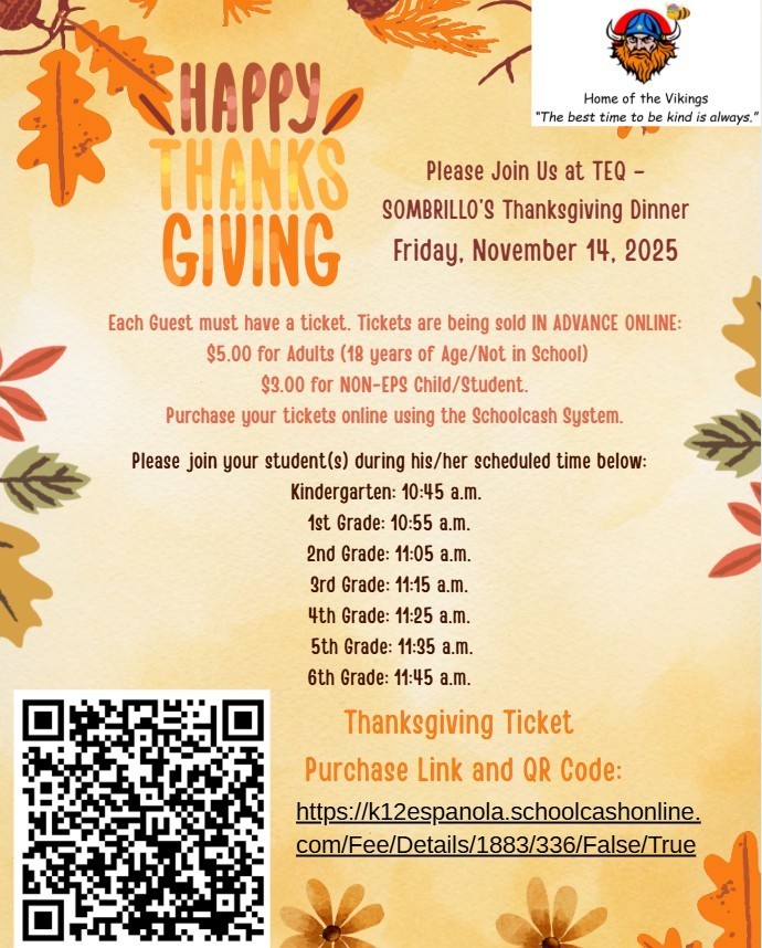 TEQ Thanksgiving Meal Flyer