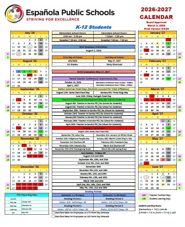 EPS 26 27 Calendar