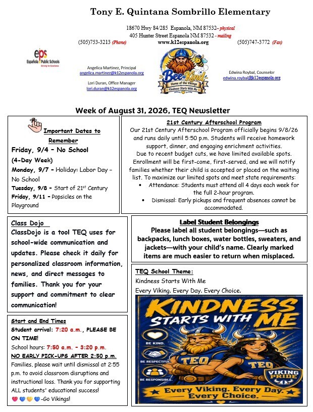 TEQ Newsletter
