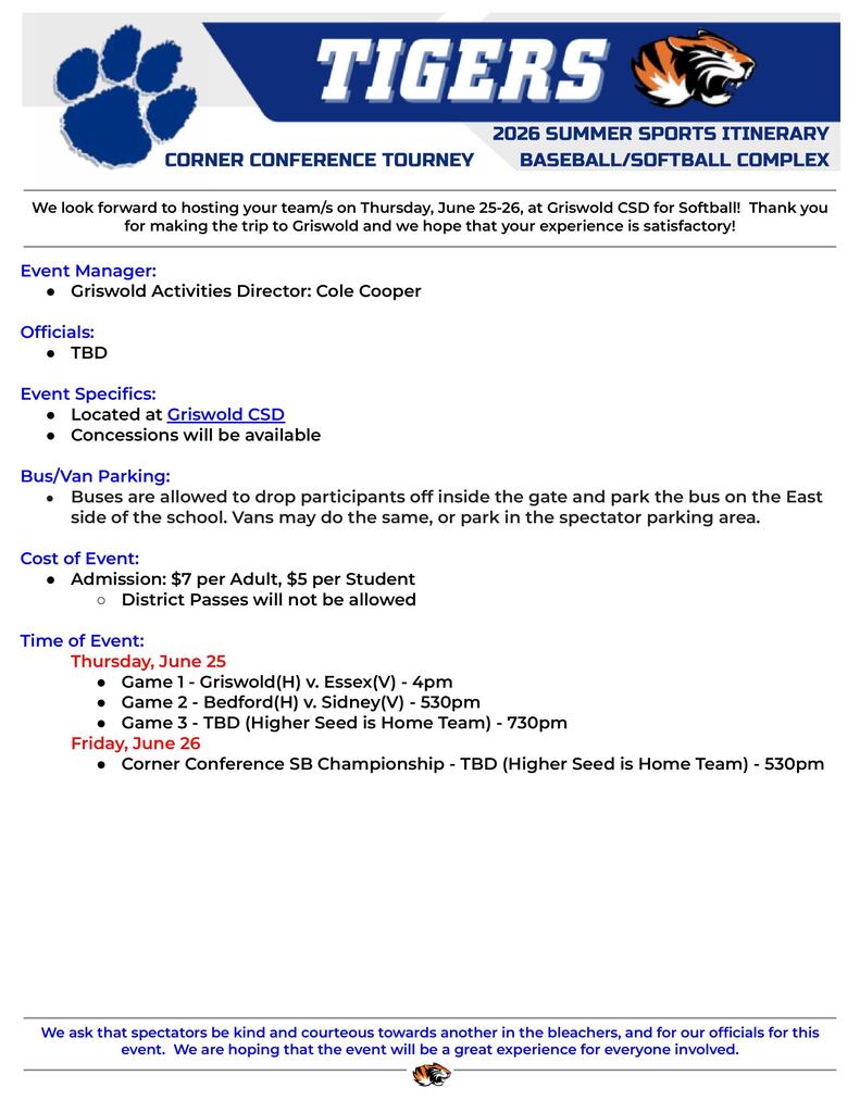 softball information