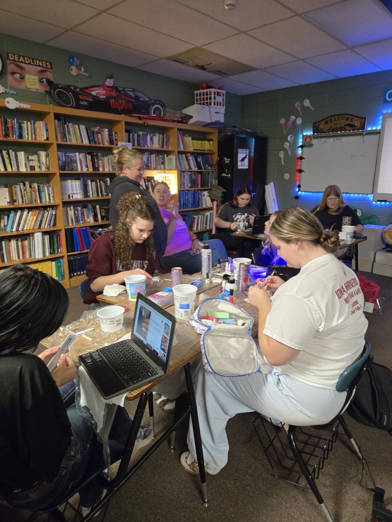 Students practicing nail art together