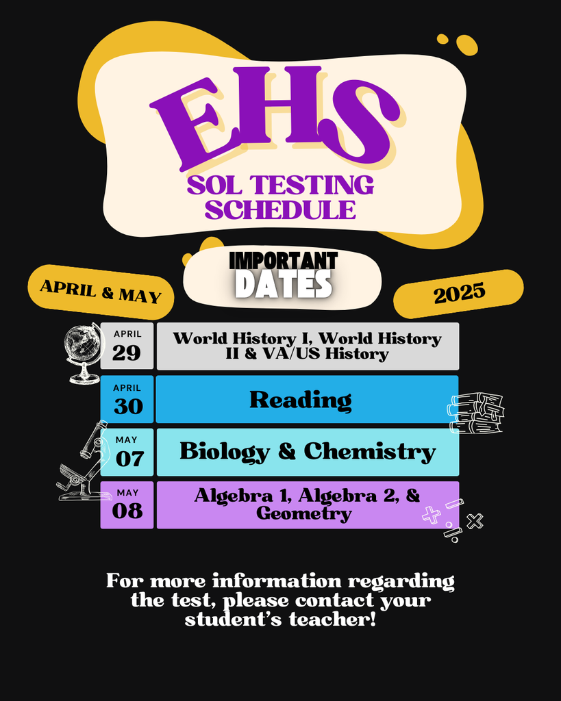 EHS SOL Testing Schedule Important Dates