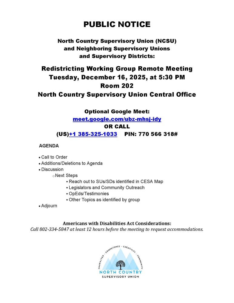 Redistricting Public Notice