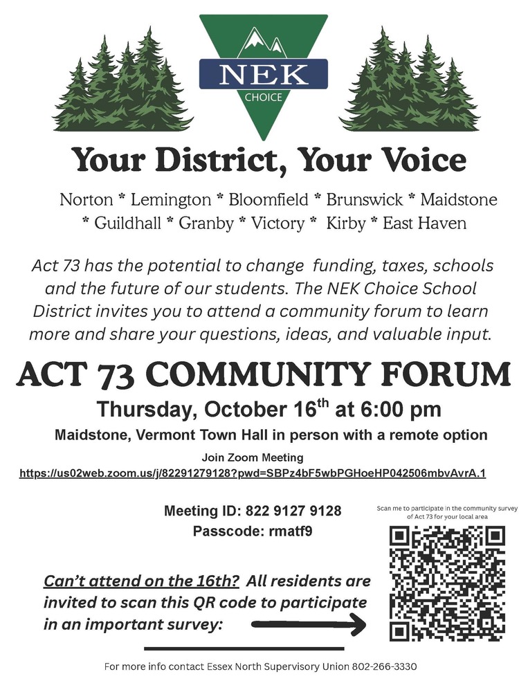 NEK Choice District Community Forum