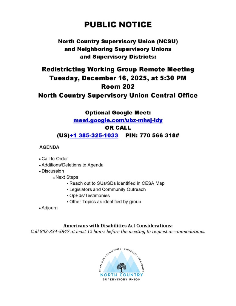 Redistricting Public Notice