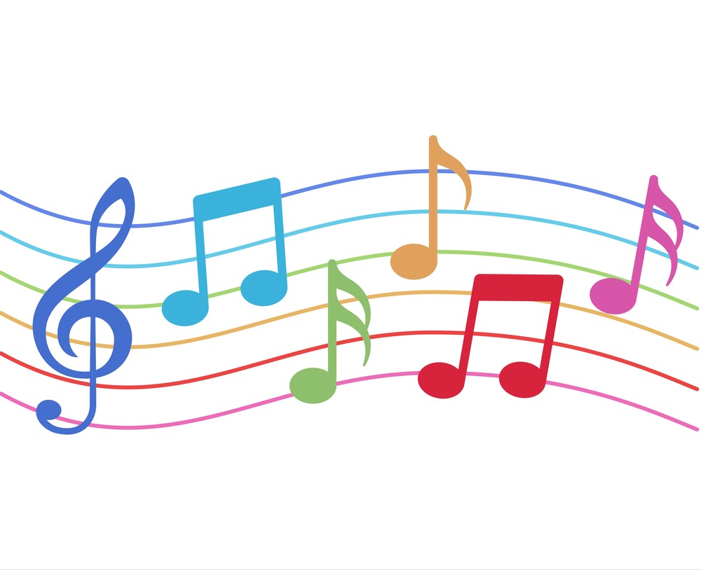 rainbow music notes