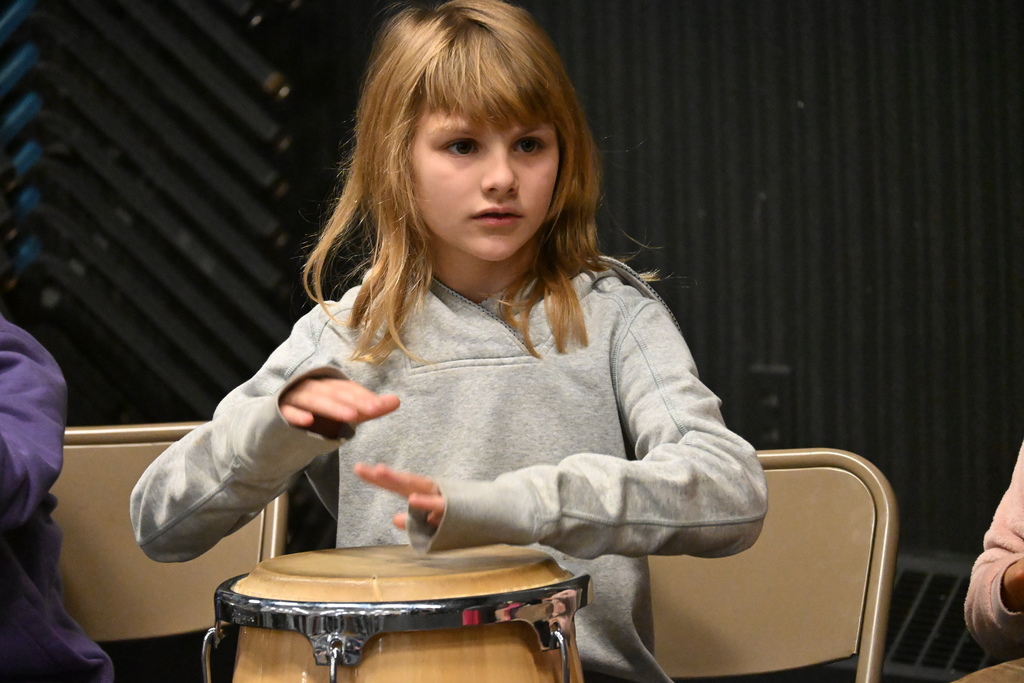Student drumming