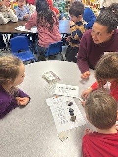 Teacher talking to students
