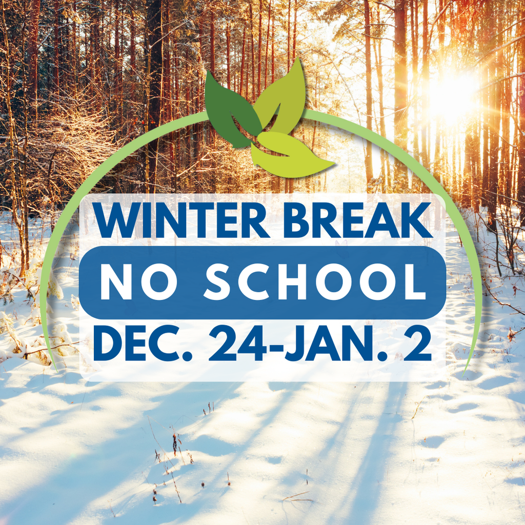 Winter scene with winter break dates listed (Dec. 24-Jan. 2)