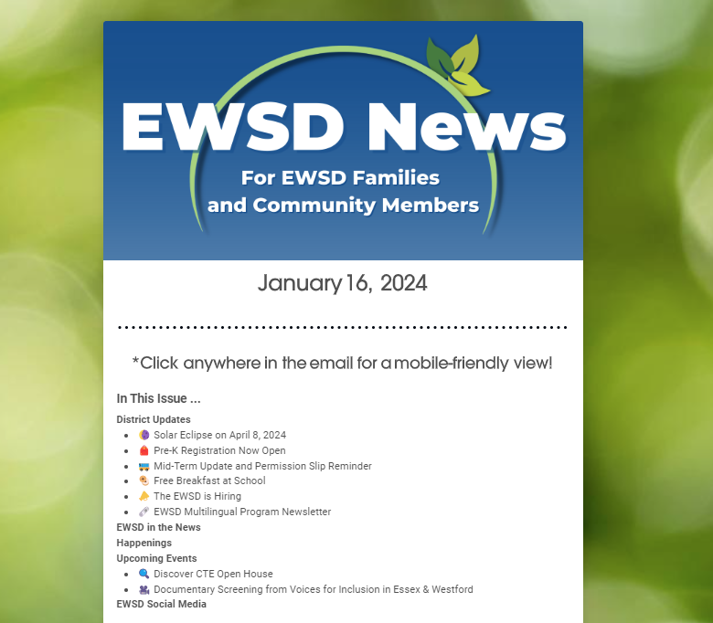 ewsd newsletter