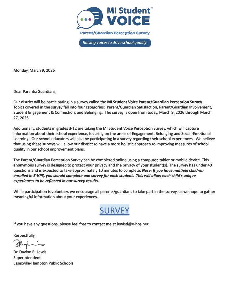 2025-26 EHPS - Communication to Parents