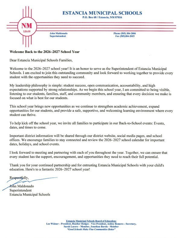 Superintendent Welcome