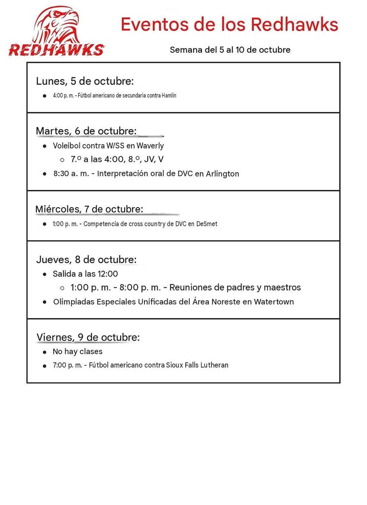 Oct 5-10 Spanish