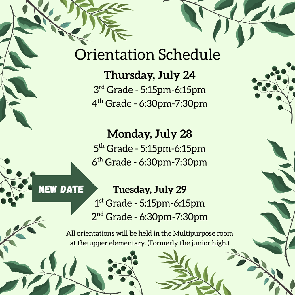 New schedule