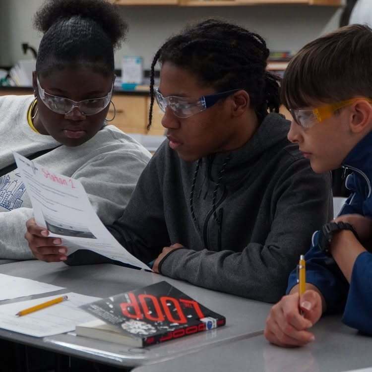 students working
