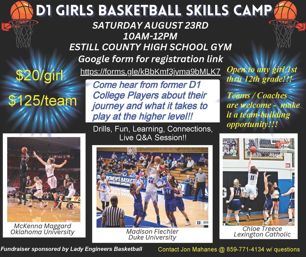 D1 Girls Basketball Camp Flyer
