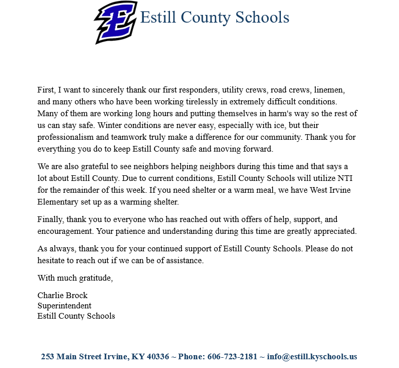 Letter from Mr. Brock