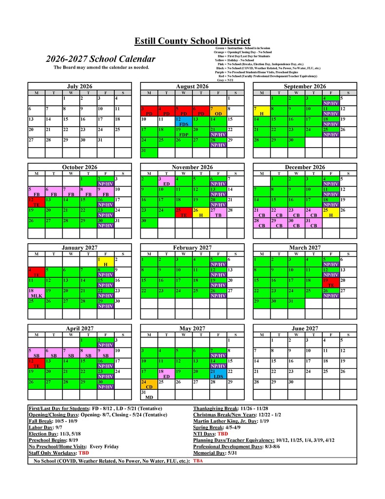 district calendar