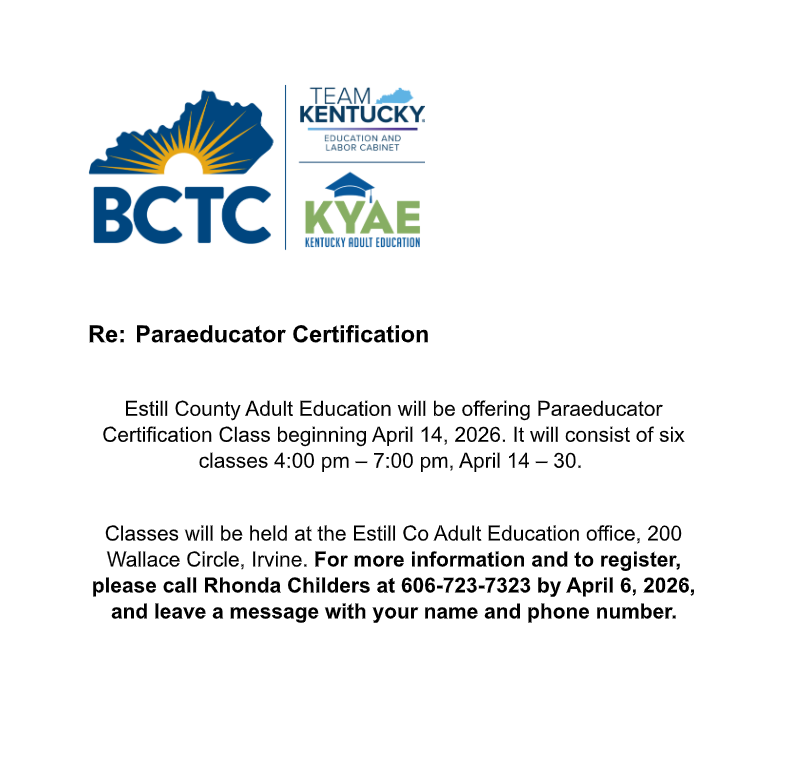 Paraeducator Certification Class