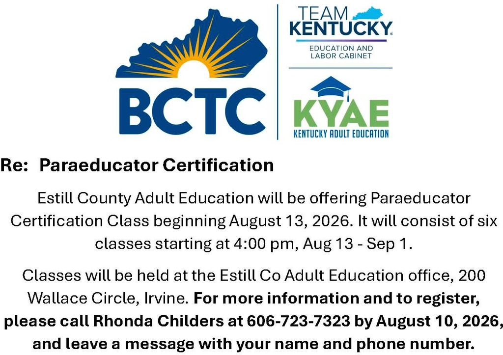 paraeducator announcement