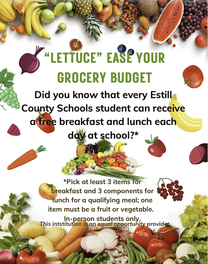Free Breakfast and Lunch at school each day.