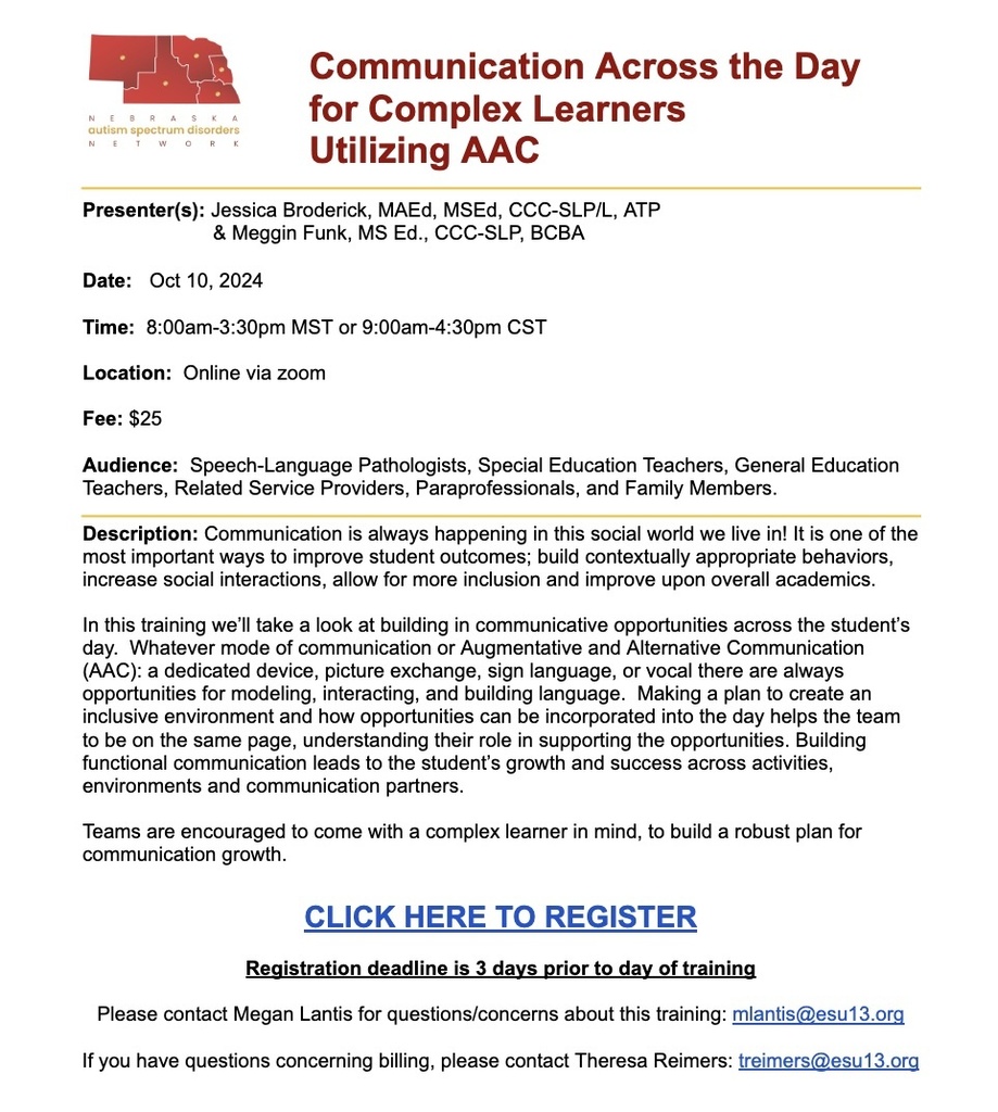 ASD Training 10/10/24 ZOOM 8-3:30 ct