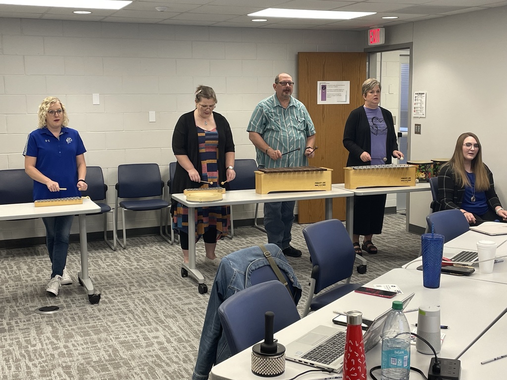 Music teachers playing barred instruments