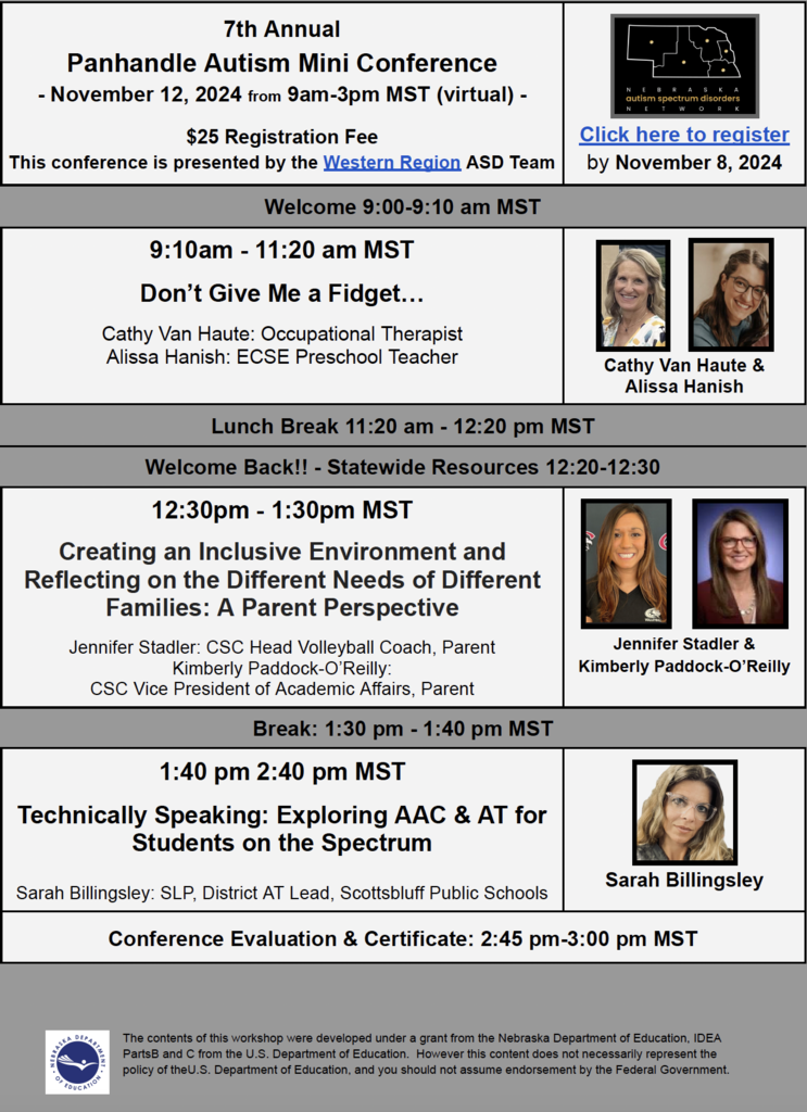 Mini Autism conf 11/12/24 9 mst Viritual