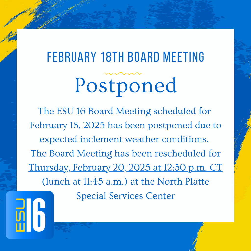February 18, 2025 Board Meeting has been postponed to Thursday, February 20, 2025.