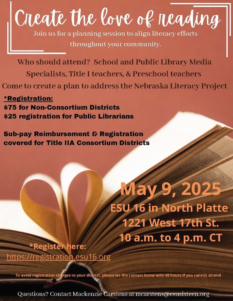 Love of Reading 5/9/25 NP 10-4 ct Registration deadline is 5/5/25