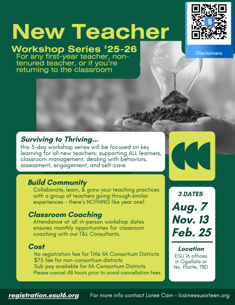 New Teacher 25-26 Series Aug 7, Nov 13, Feb 25 Location TBD