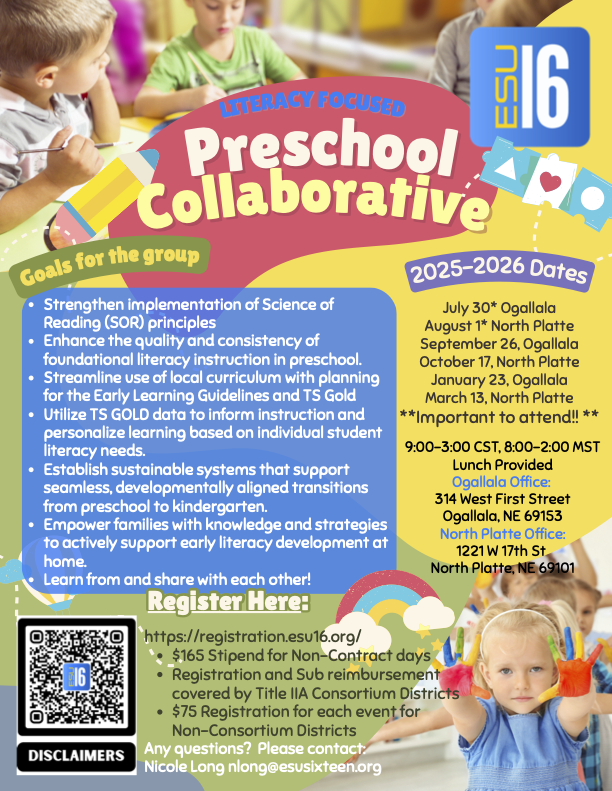 Preschool Science of Reading Series https://www.esu16.org/booking