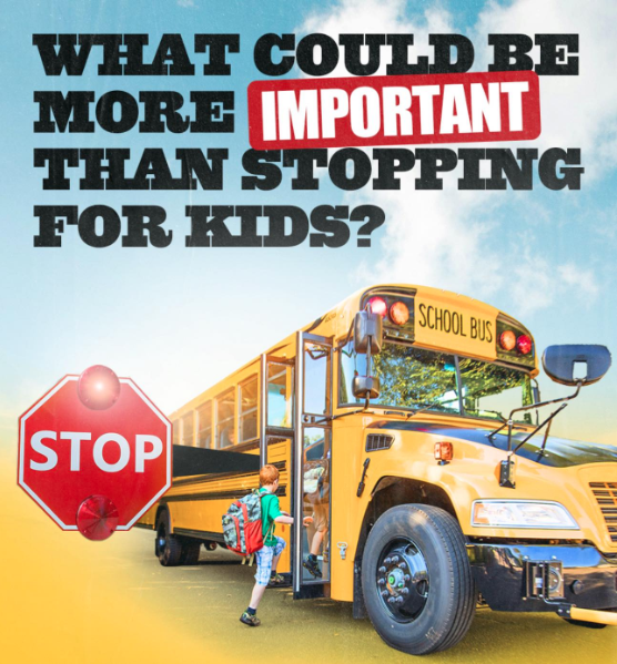 Please stop for school buses.