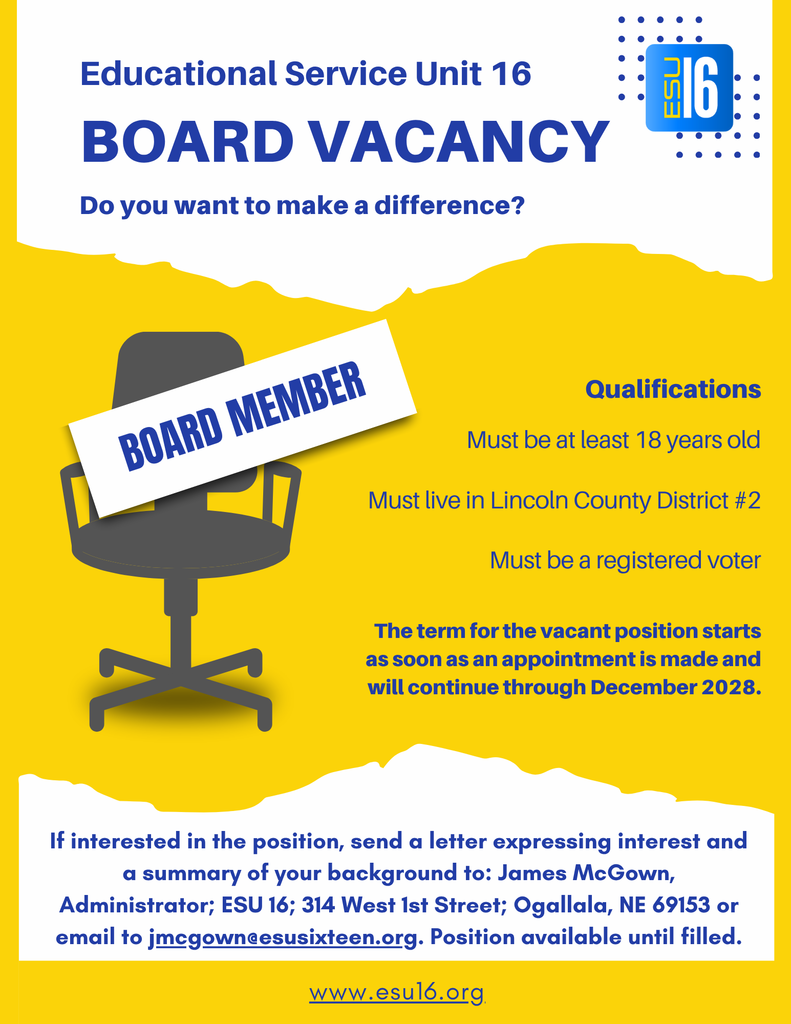Board member vacancy, District 2