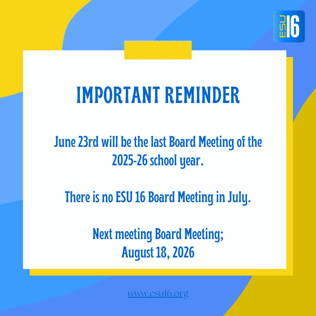 No Board Meeting in July.
