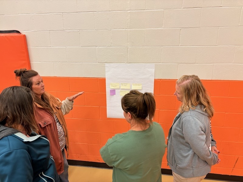 Teachers talking together