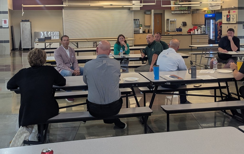Dr. Rob Bell meeting with Administrators