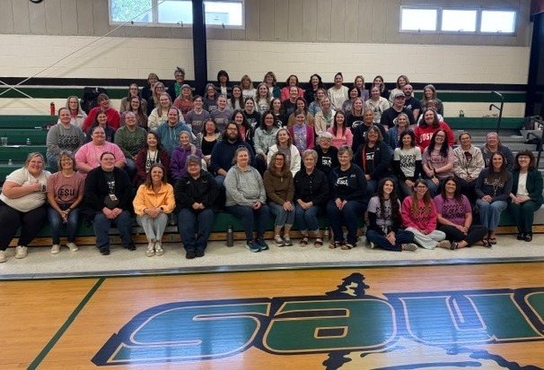 All of the ESU 8 Special Education Department employees gathered together during the recent ESU 8 All Staff meeting held on May 20 at the Clearwater Learning Center.