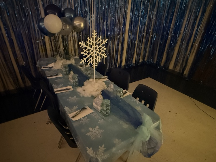 Winter scene and table