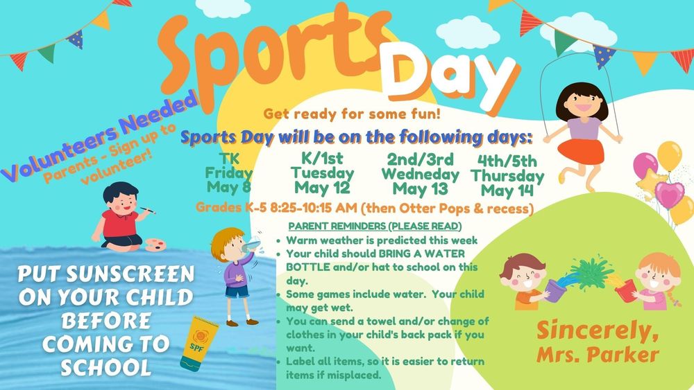 Sports Day Volunteers Needed