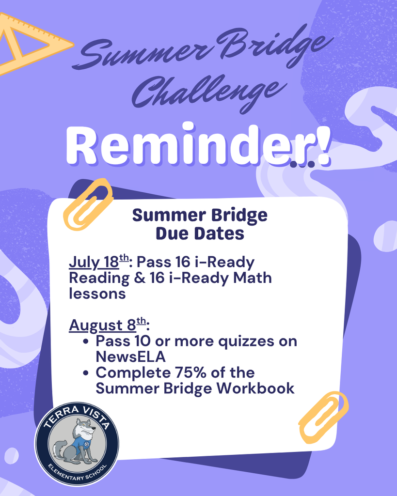 summer bridge reminder