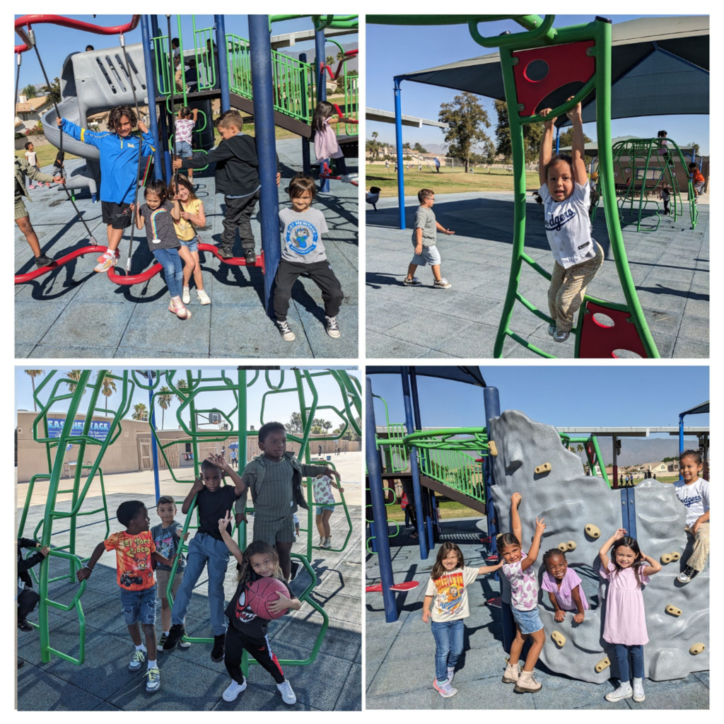 Images of students playing on the playground