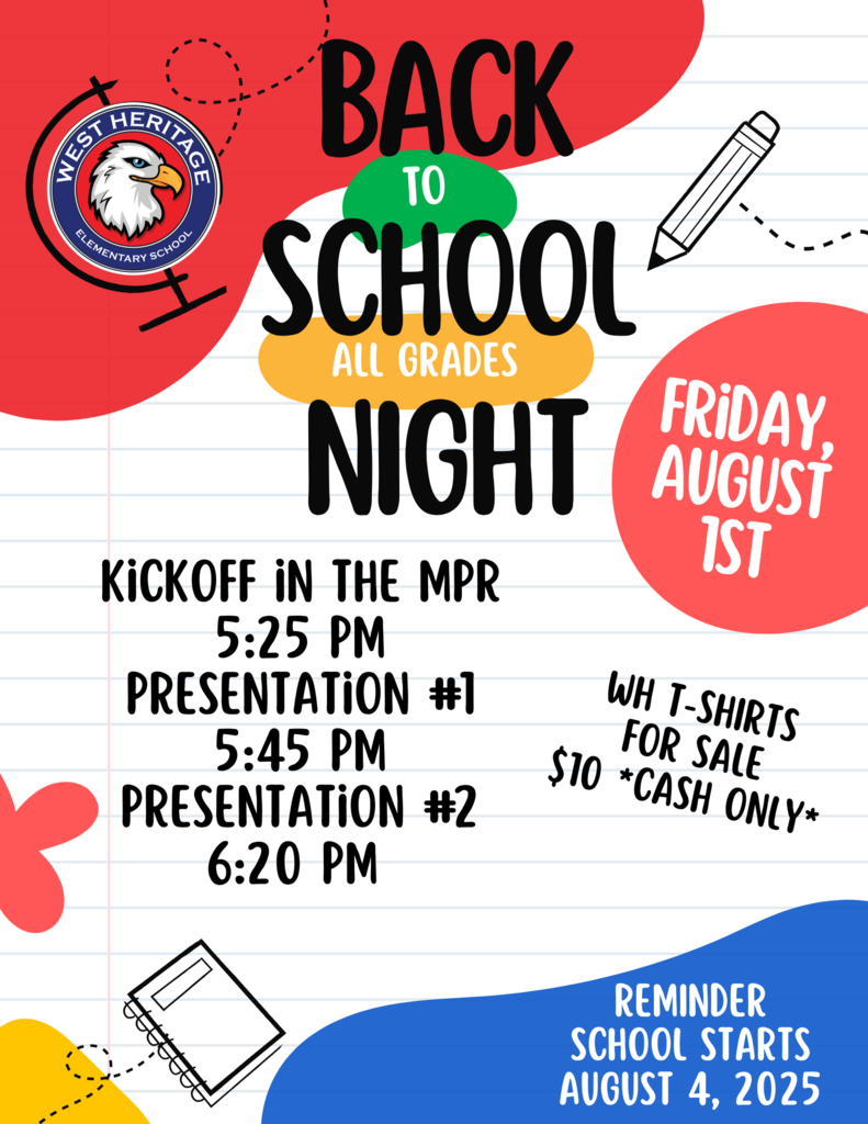 Back to School Night Friday, August 1, 2025