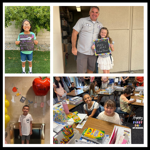 Smiling students, Happy First Day of School