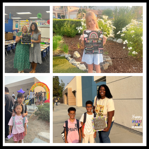 Smiling students, Happy First Day of School