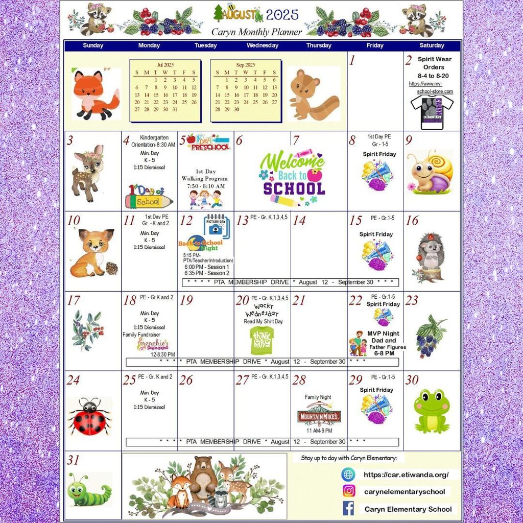 August Calendar