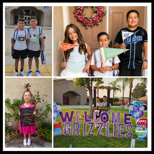 Smiling students, happy first day of school