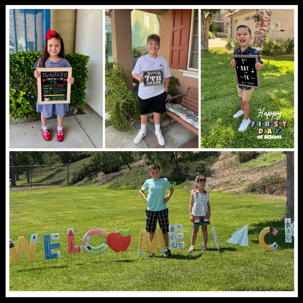 Smiling students, Happy First Day of School